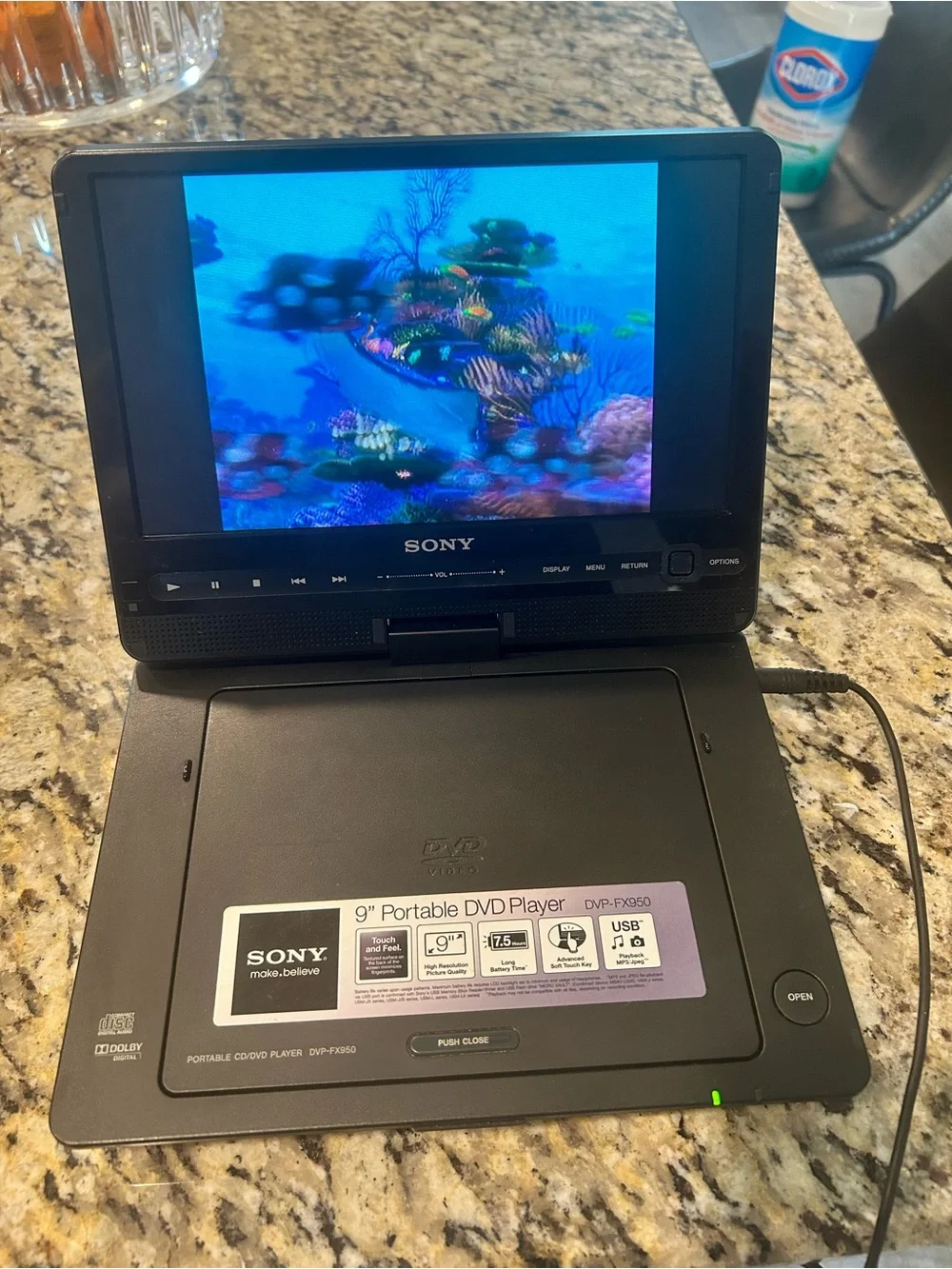 Sony Black Portable DVD Player with Remote and Carry Case
